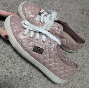 G by Guess Shimmering Pink Quilted Sneakers
